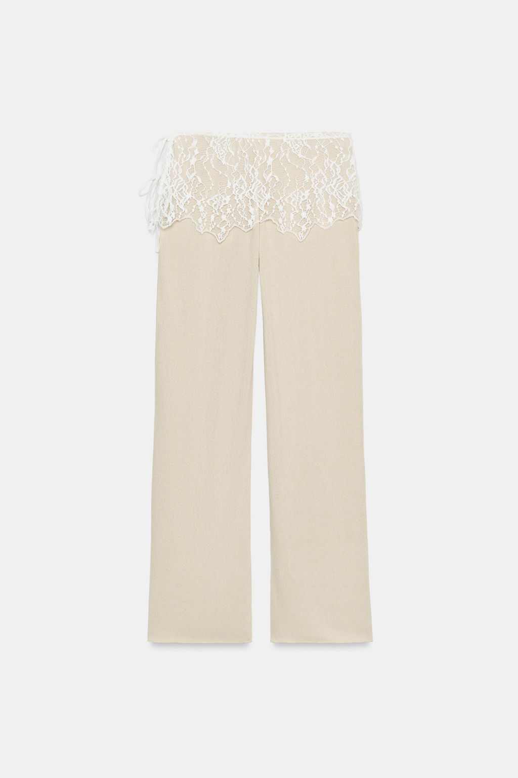 PANTAL?N RIB ENCAJE / Rosa tiza - Zara фото 5