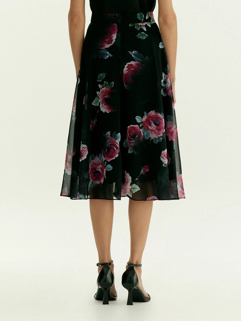 Юбка миди из шифона с цветочным принтом, S873/armika - Emka фото 5