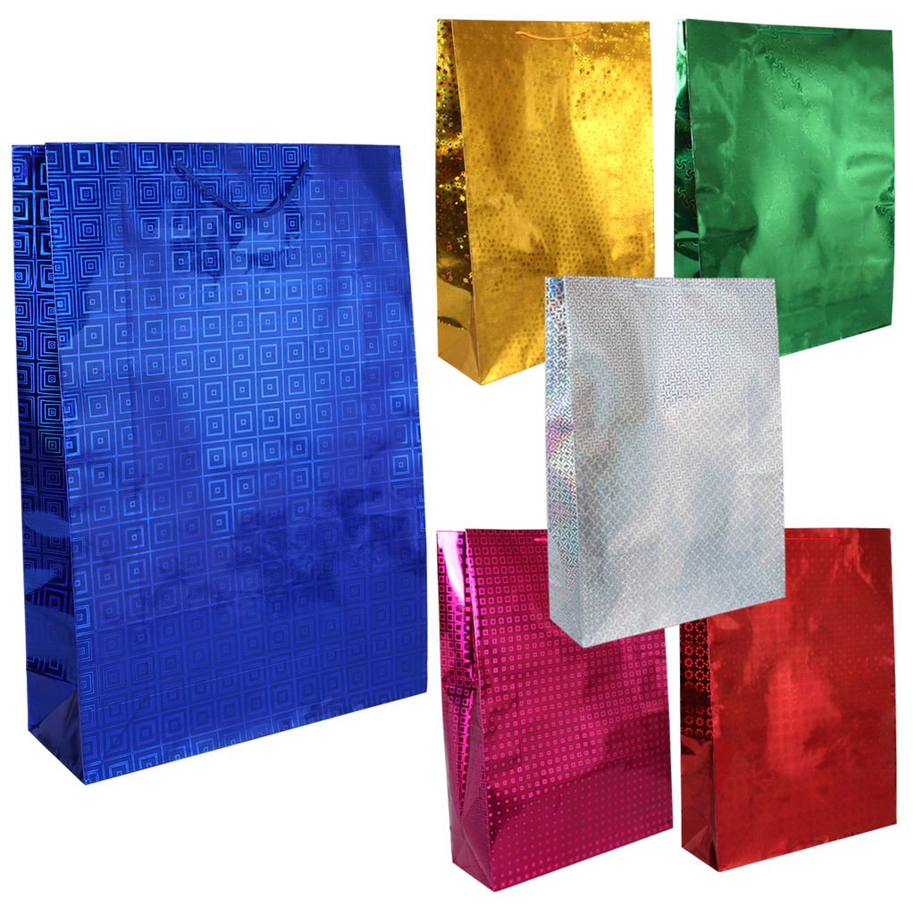 Цена за 12 шт. Пакет подарочный 49х69х16,5 голография / GW-118 /уп 12/180/плотность бумаги 157г/м2 микс - ГалеонТрейд фото 16