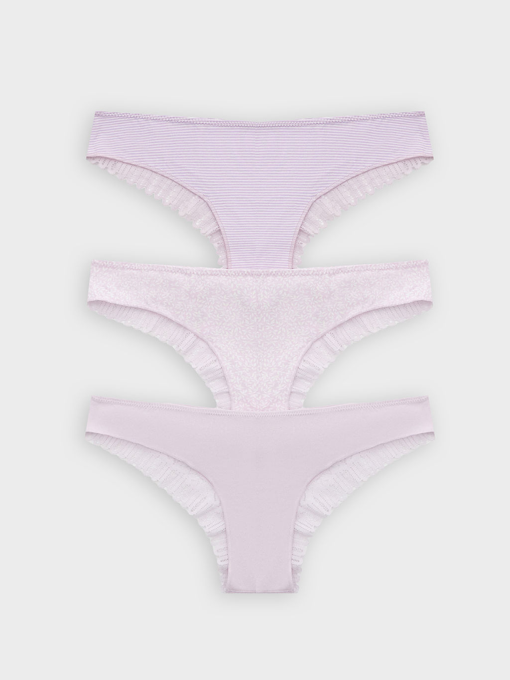 Цена за 2 штуки! Трусы бразилиана женские лиловые в наборе, 3 шт - Mark formelle фото 8