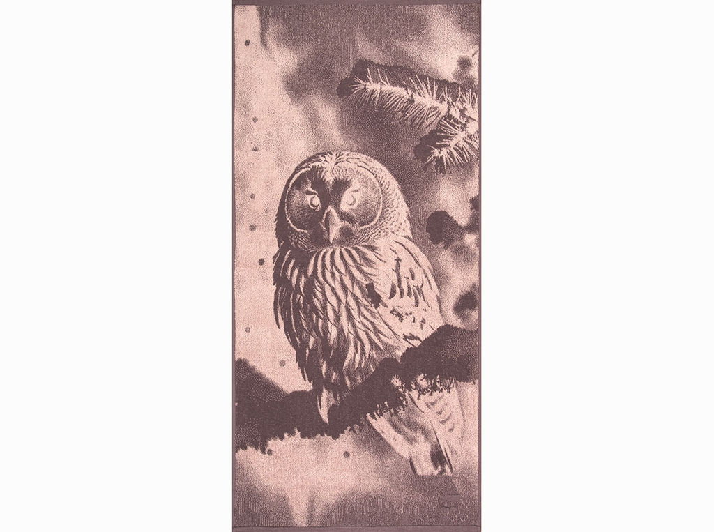 Полотенце махровое 6с102.411ж1 Фото-сова(т.с.мальв1) 67х150см