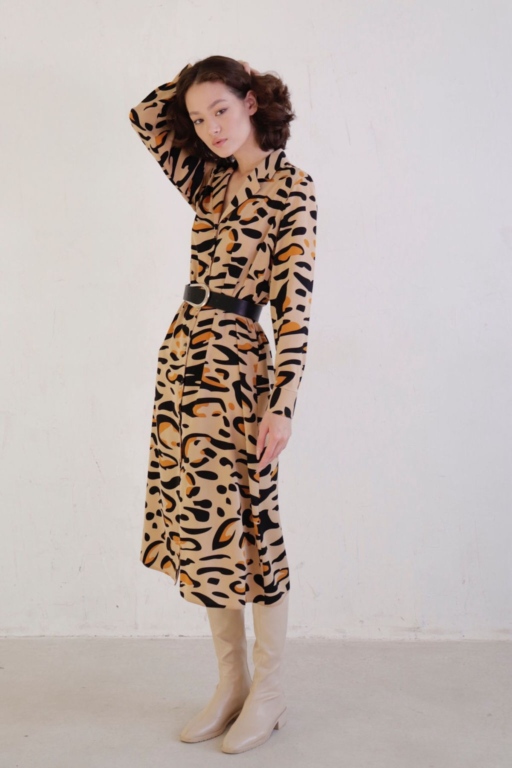 Платье-рубашка с английским воротником принт - Martichelli фото 159