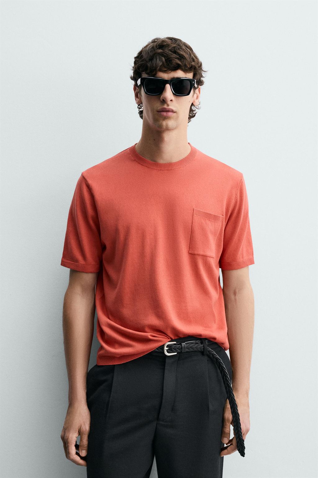 CAMISET PUNTO REGULAR FIT ALGOD?N / Rojo - Zara фото 2