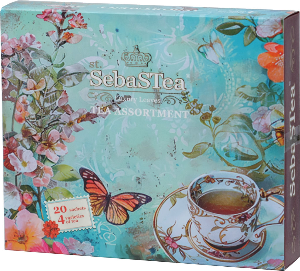 SebaSTea. 8 марта. For You. Розовые цветы с чашкой карт.упаковка, 20 пак.