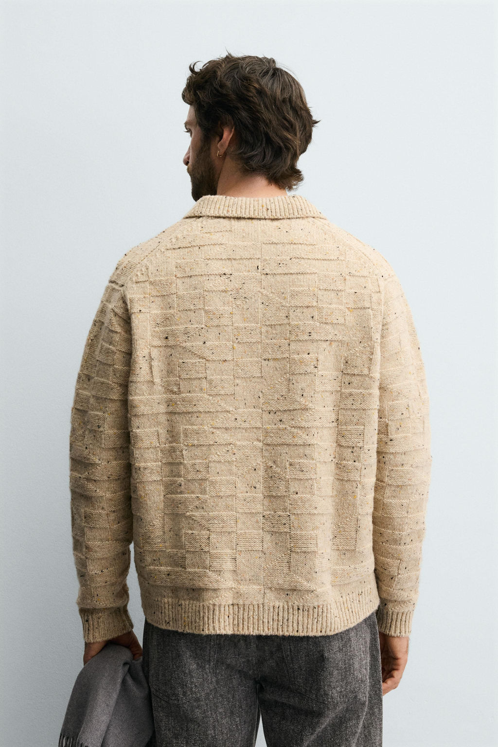 100% WOOL KNIT POLO SHIRT WITH BUTTONS - Zara фото 3