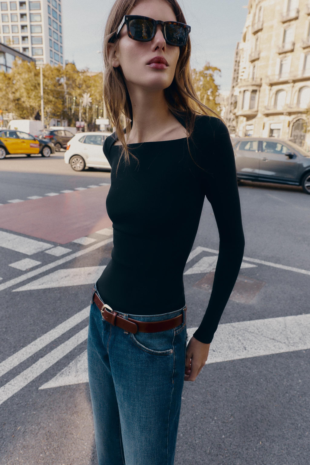 CAMISETA RIB MANGA LARGA / Negro - Zara фото 3