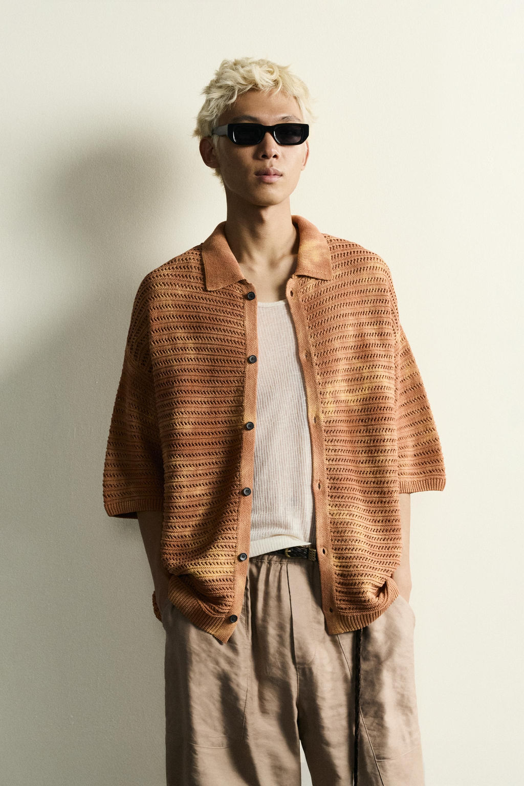 CAMISA PUNTO RELAXED FIT EFECTO LAVADO / Naranja - Zara фото 2