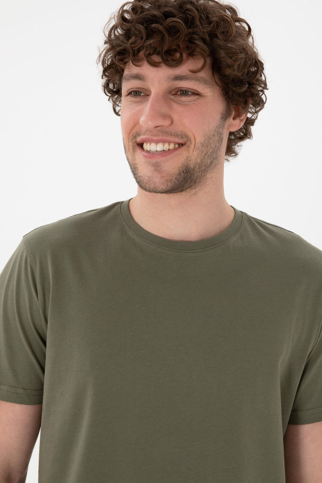 Erkek Regular Fit Bisiklet Yaka Koyu Haki Basic Ti__rt Sepette S_rpriz _ndirim - U.s. polo assn фото 3