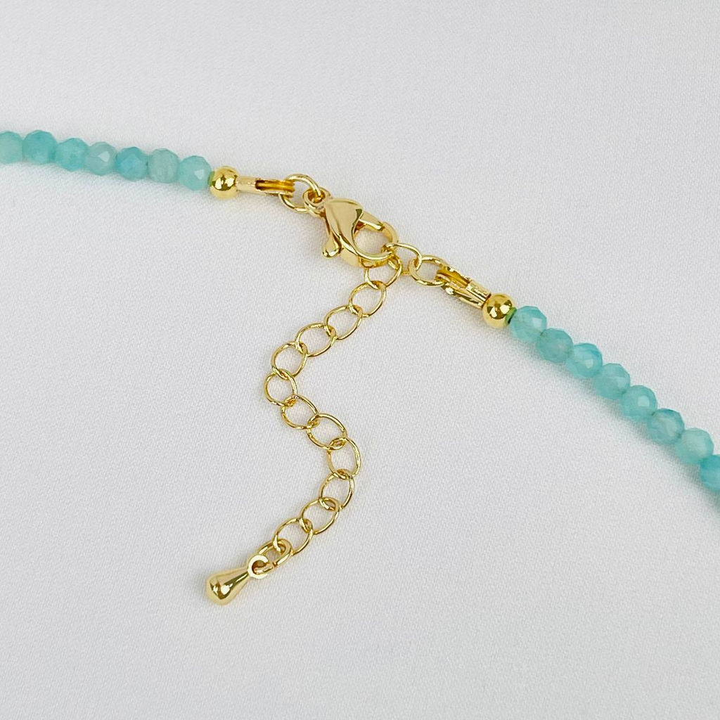 Колье из Амазонита и Розового кварца