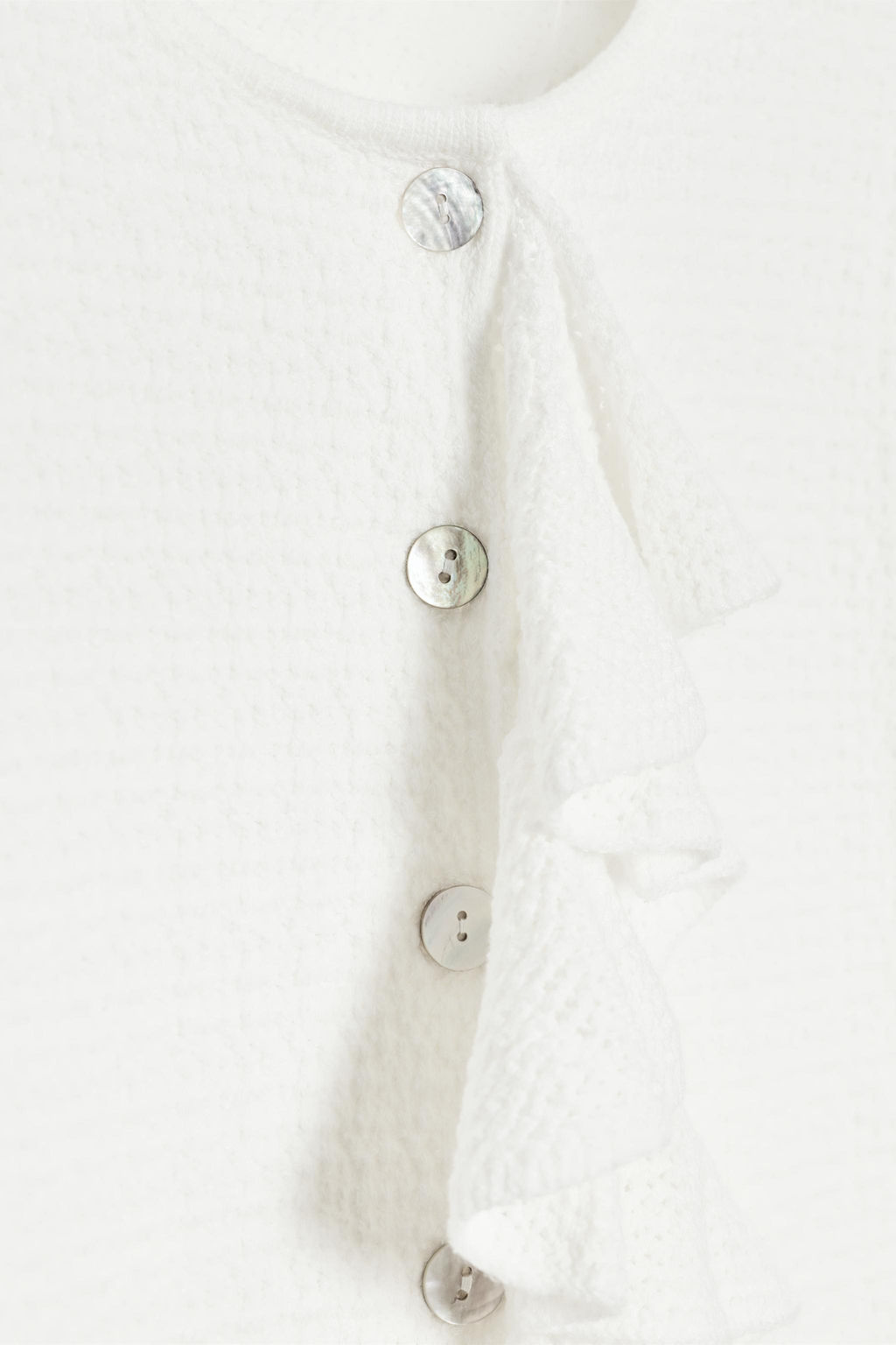 CHAQUETA PUNTO VOLANTES MANGA CORTA / Blanco - Zara фото 7