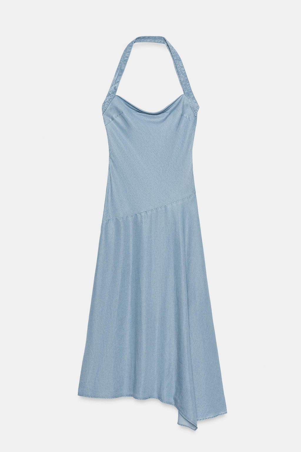 VESTIDO DENIM TRF HALTER ASIM?TRICO / Azul claro - Zara фото 6
