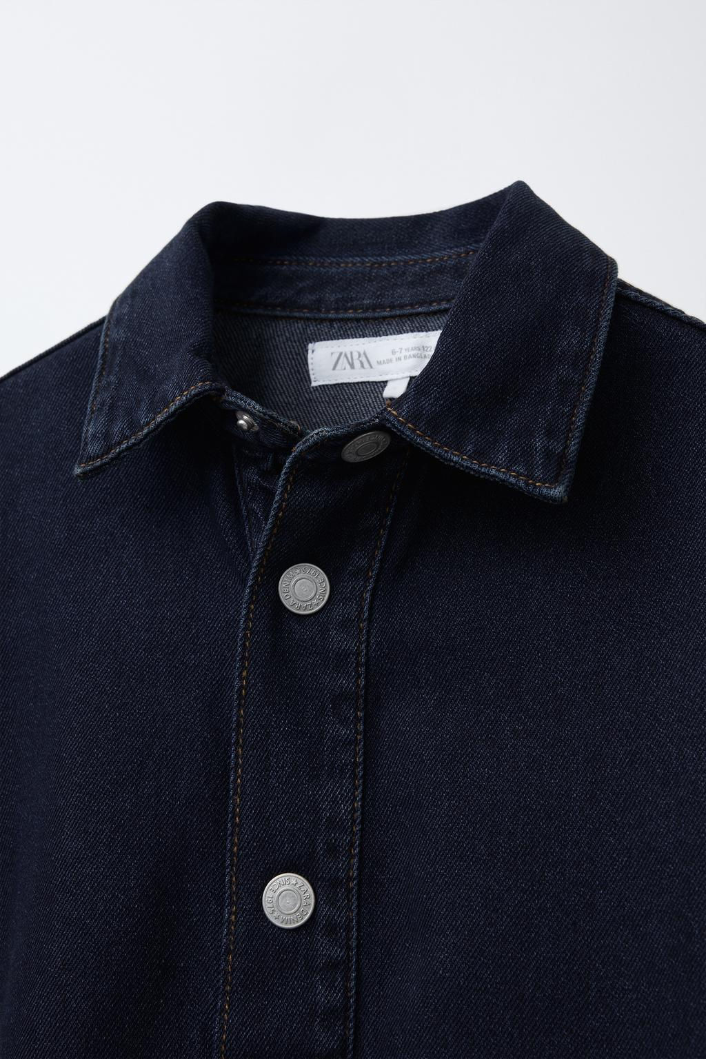 DENIM OVERSHIRT WITH LABEL - Zara фото 4
