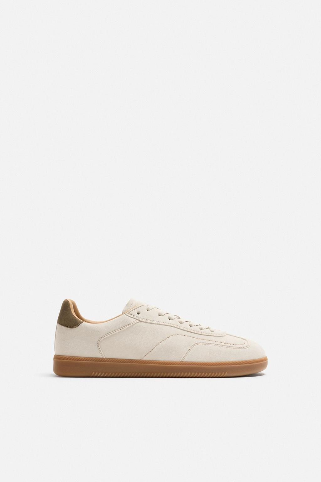 LEATHER TRAINERS WITH CONTRAST SOLE - Zara фото 4