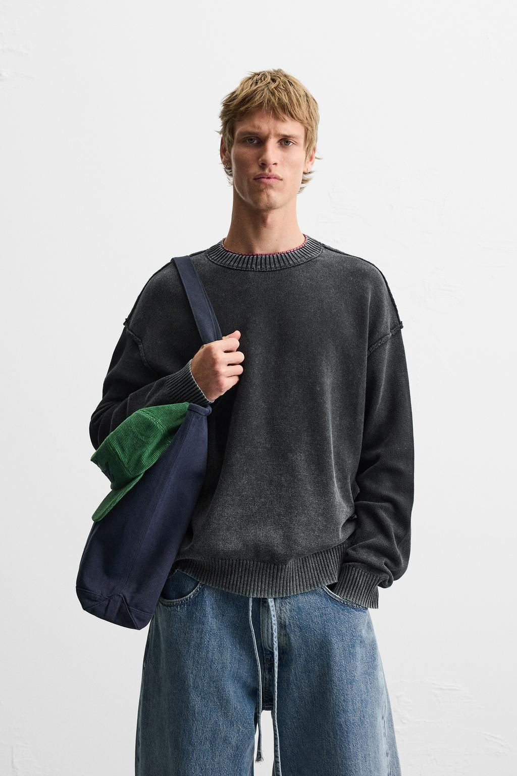 WASHED REVERSE EFFECT SWEATER - Zara фото 8