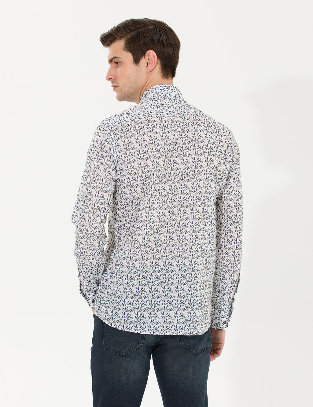 Haki Slim Fit Uzun Kollu G_mlek