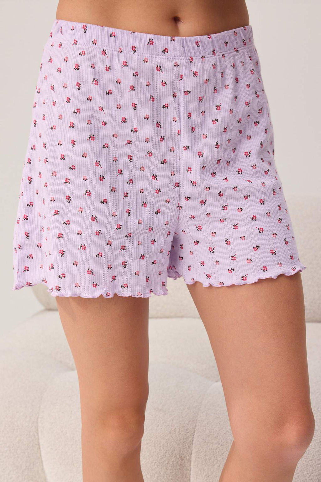 Lila %100 Pamuklu _i_ekli Fitilli/Pointel _rme Pijama Tak_m_ THMSS26PT00204 - Trendyolmilla фото 3