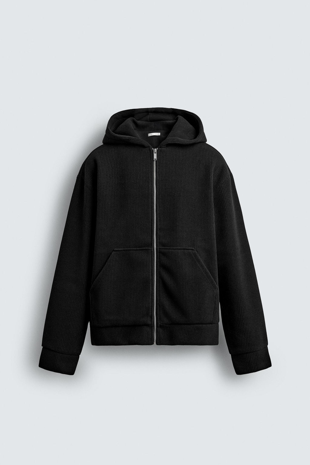 RIB KNIT ZIP-UP HOODIE - Zara фото 7
