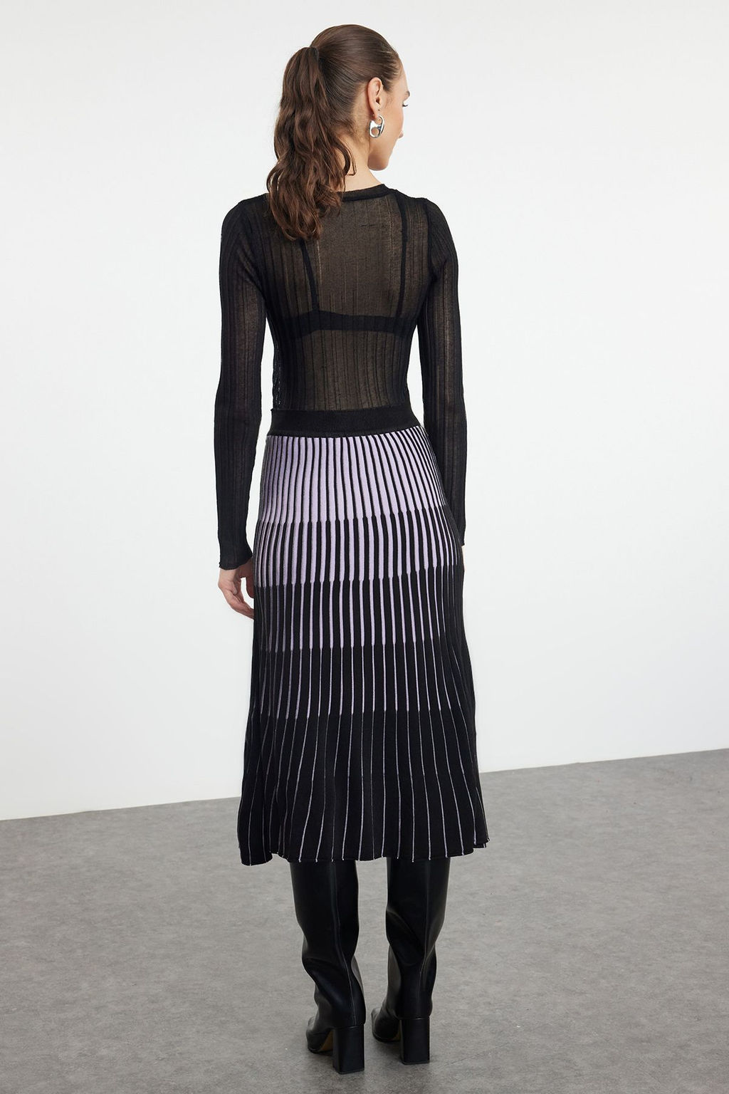 TRENDYOLMILLA Lila Midi Renk Bloklu Etek TWOSS20ET0195 фото 5