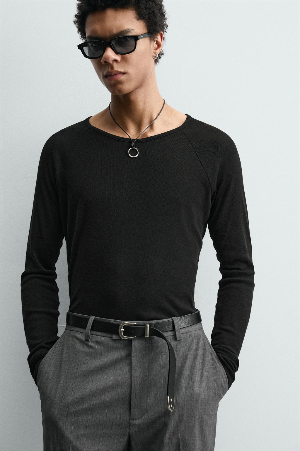 CAMISETA SLIM FIT LIGHTWEIGHT / Antracita oscuro - Zara фото 5