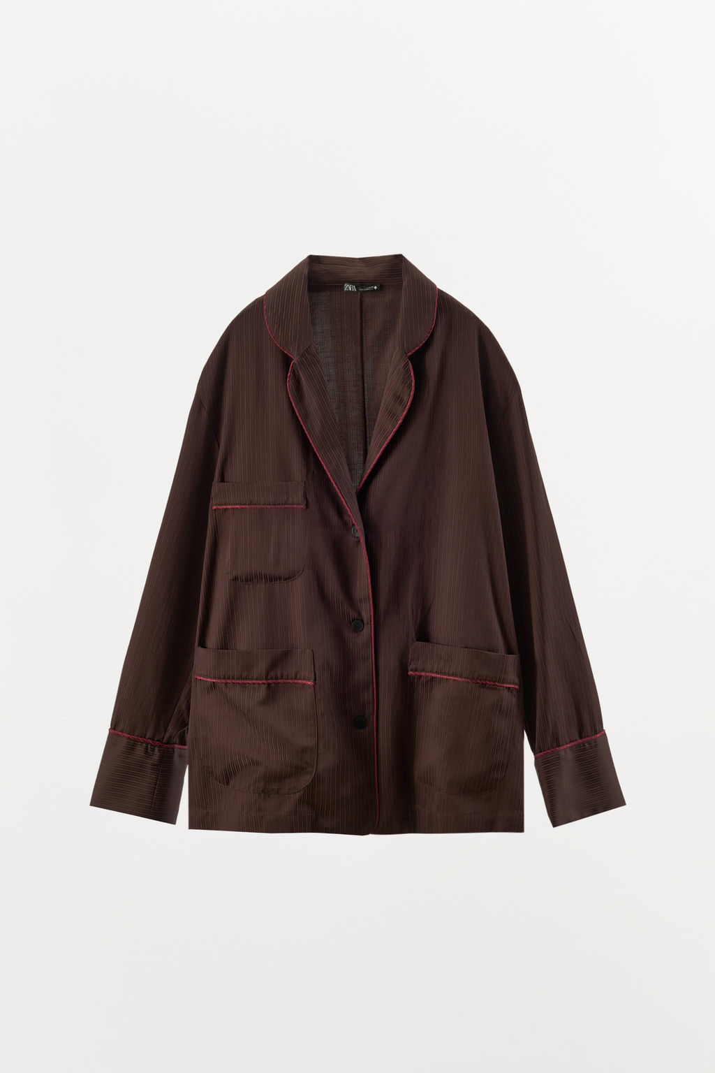 CONTRAST STRIPED PYJAMA SHIRT - Zara фото 5