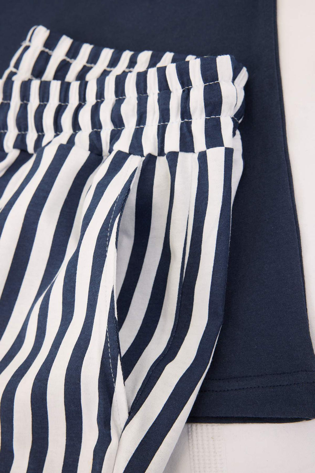 Lacivert Regular Cizgili Homewear Pijama Tak?m? TMNSS24PT00017