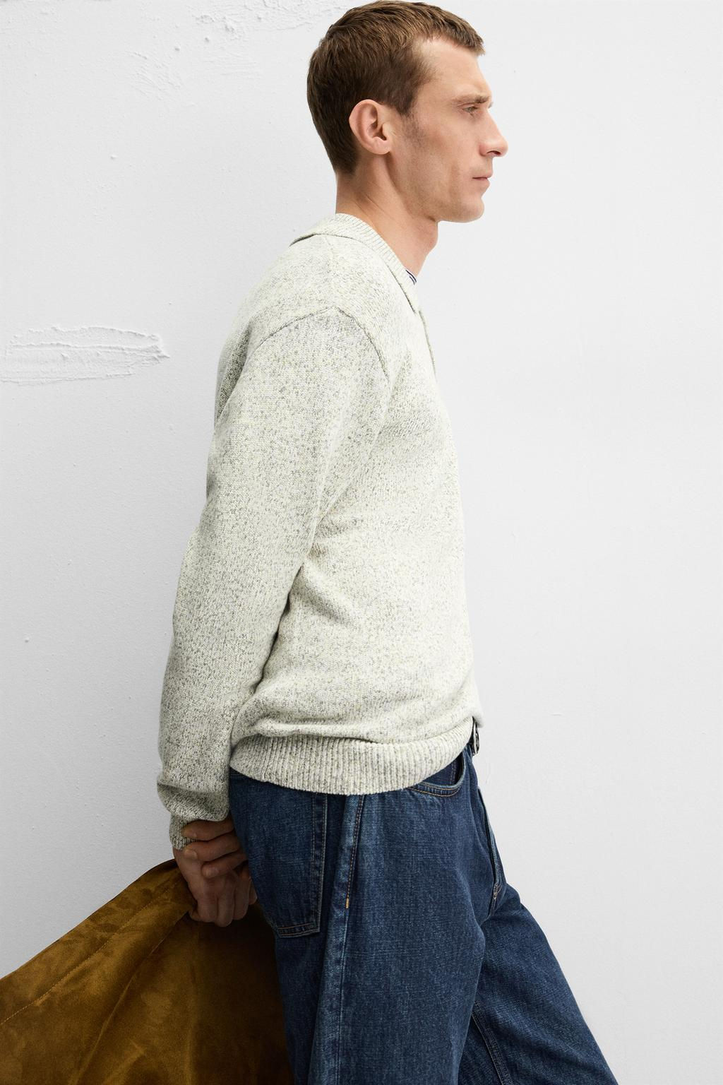 TEXTURED KNIT POLO SHIRT - Zara фото 5