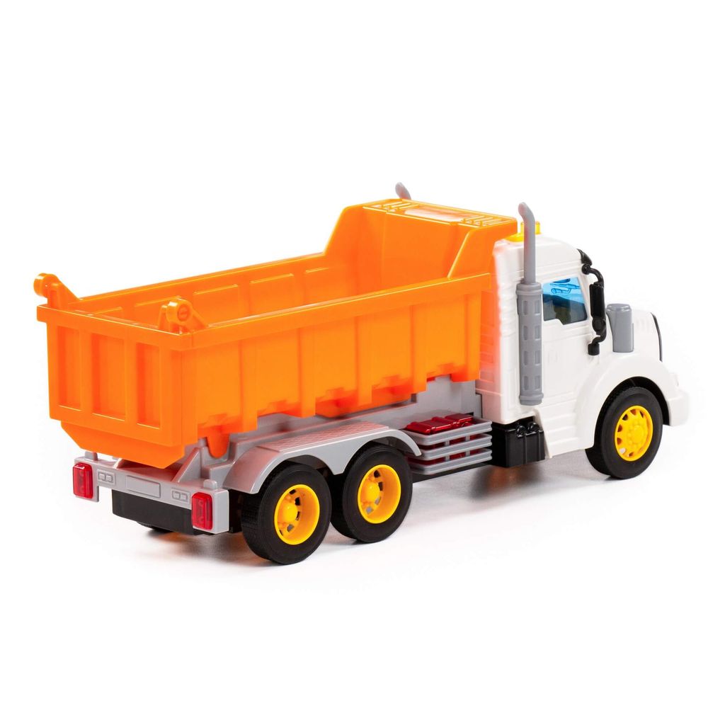 Профи, автомобиль-самосвал инерционный (со светом и звуком) (оранжевый) (в коробке) - Полесье фото 10