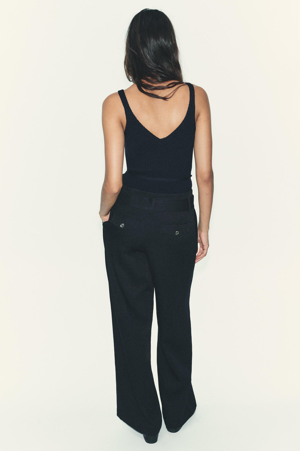 BELTED WIDE-LEG TROUSERS - Zara фото 6