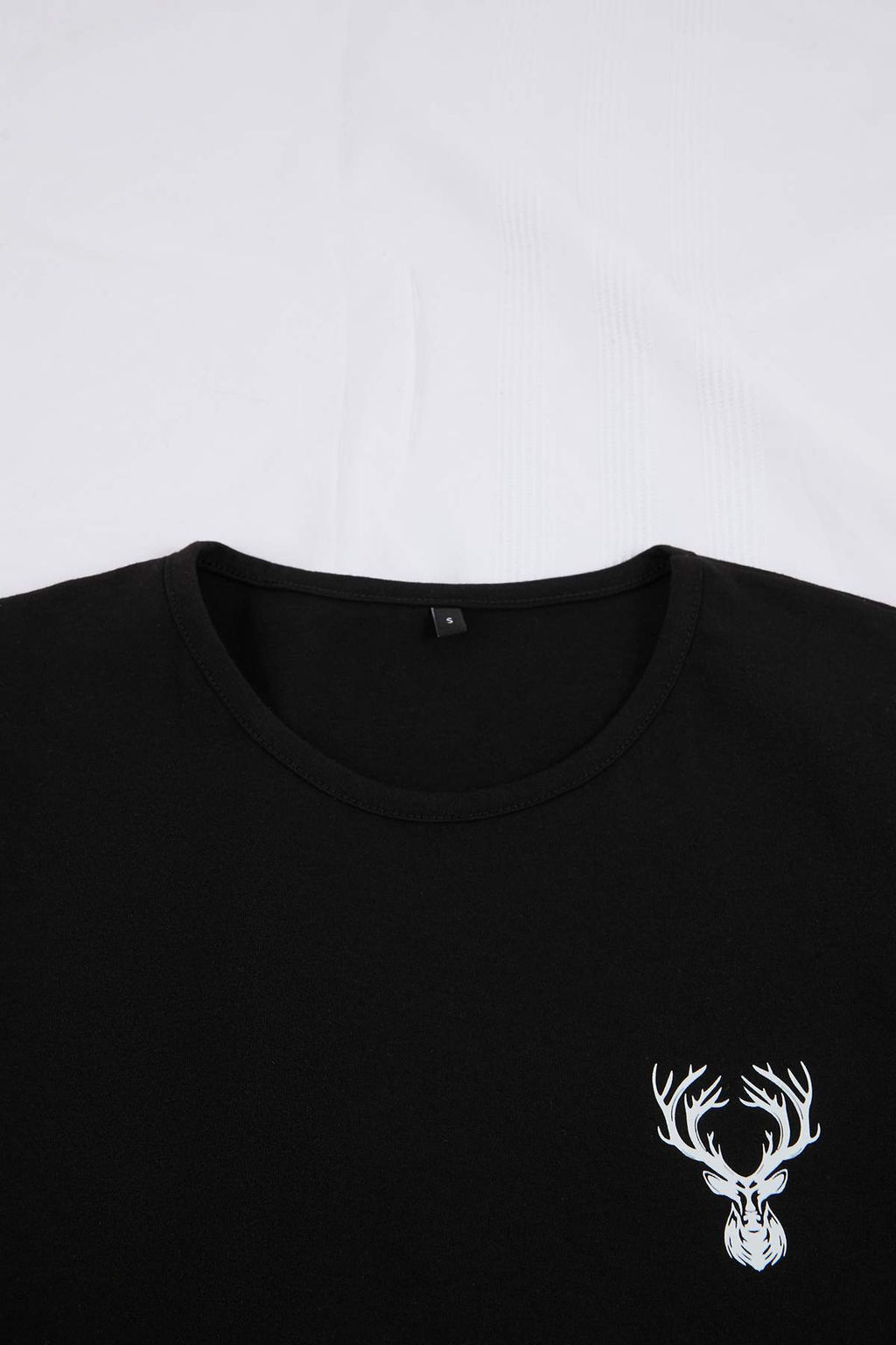 Siyah Regular Fit Bask?l? K?sa Kol Orme Pijama Tak?m? TMNSS25PT00040