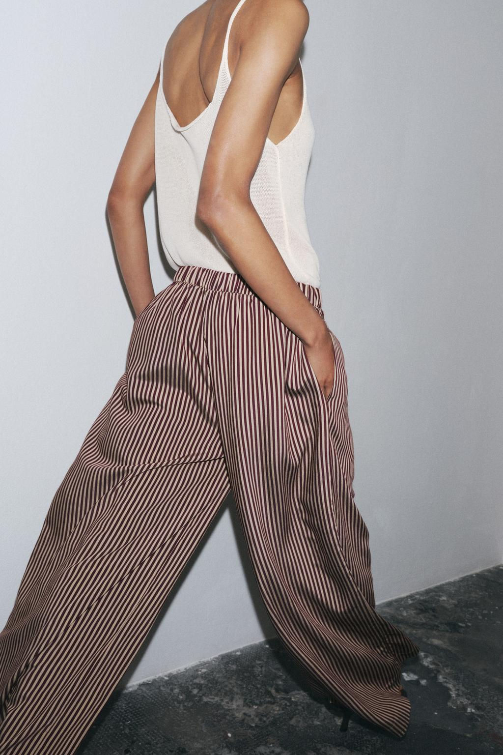 ZW COLLECTION STRIPED FLOWING TROUSERS - Zara фото 2