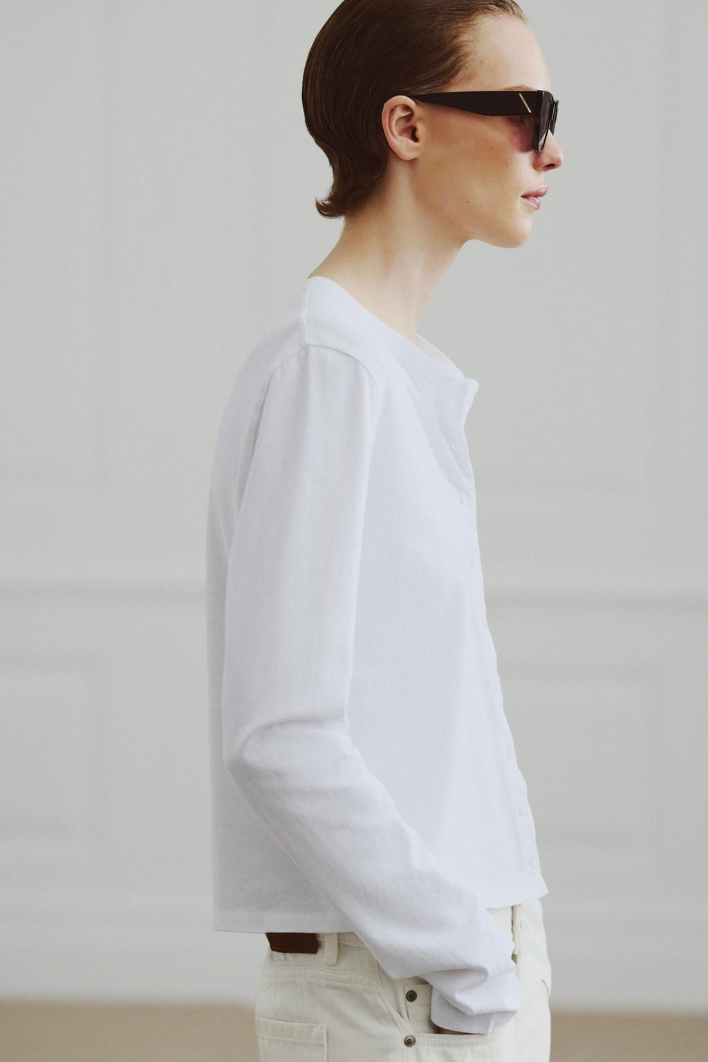 100% COTTON BUTTON-UP T-SHIRT - Zara фото 12