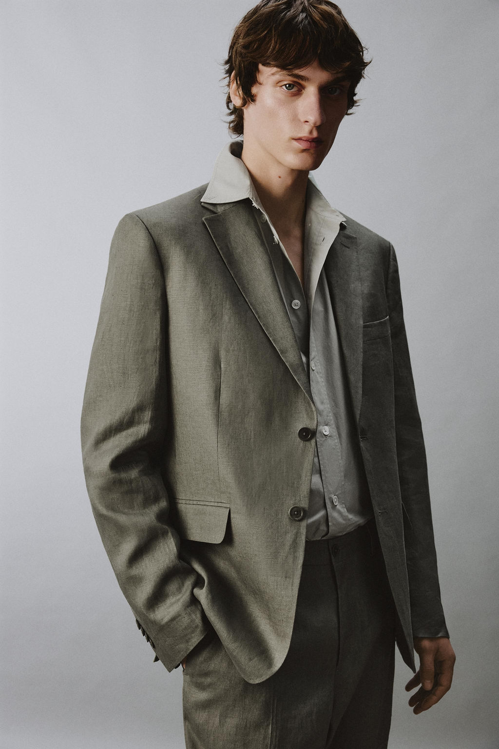 BLAZER TRAJE 100% LINO / Verde claro - Zara фото 5