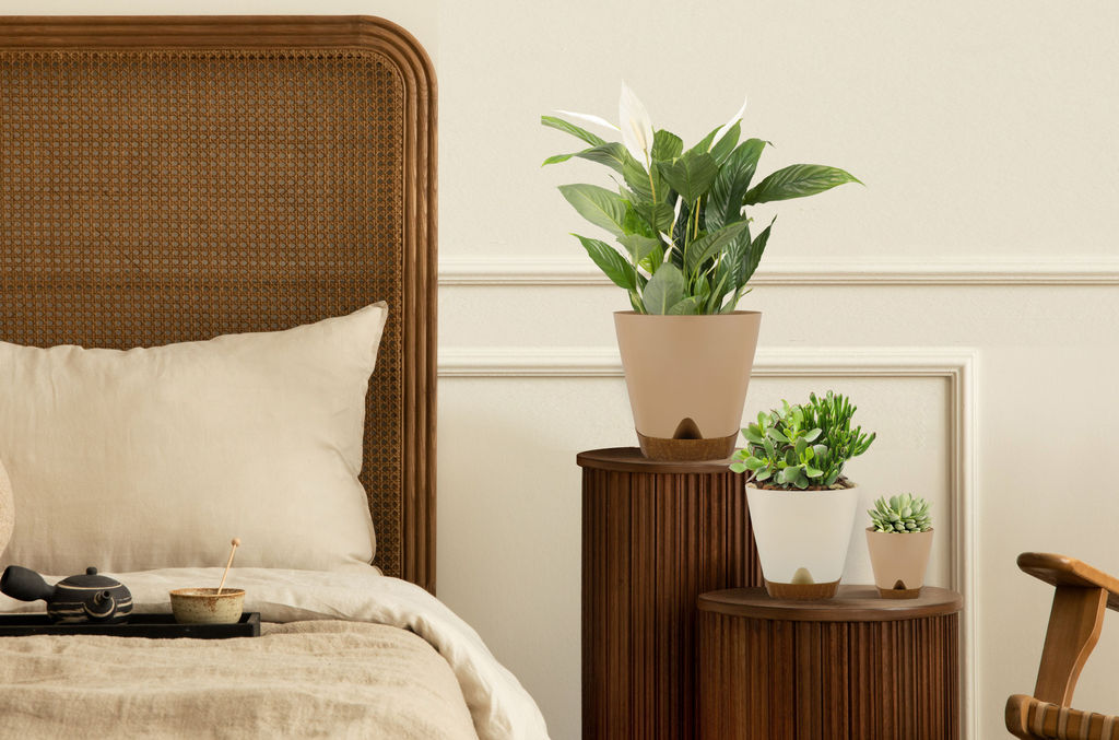 Горшок для цветов InGreen WOOD D200мм 4л с прикорневым поливом молочный шоколад/бук IG610110047