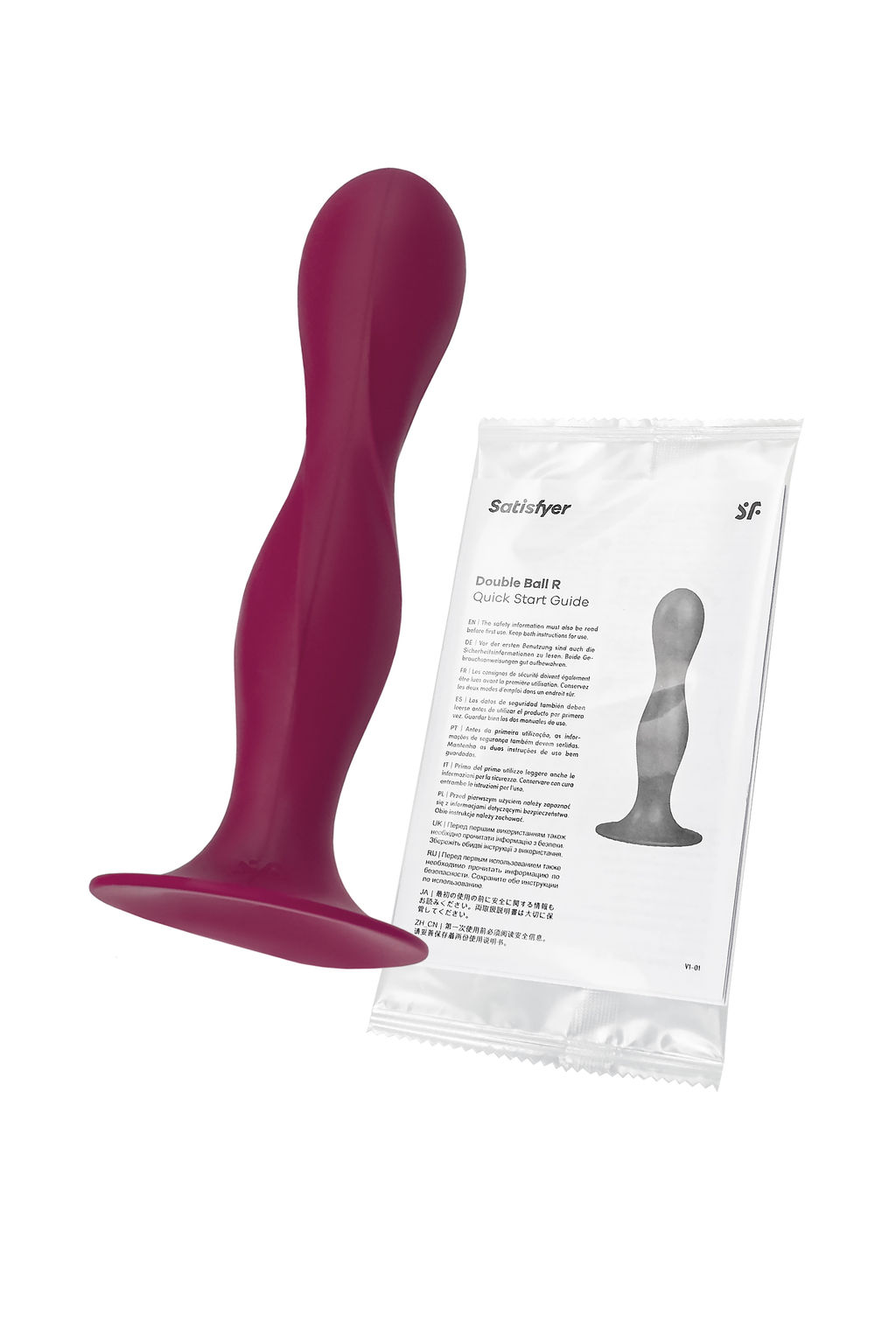 Фаллоимитатор Satisfyer Double Ball-R, силикон, красный, 18 см  фото 6