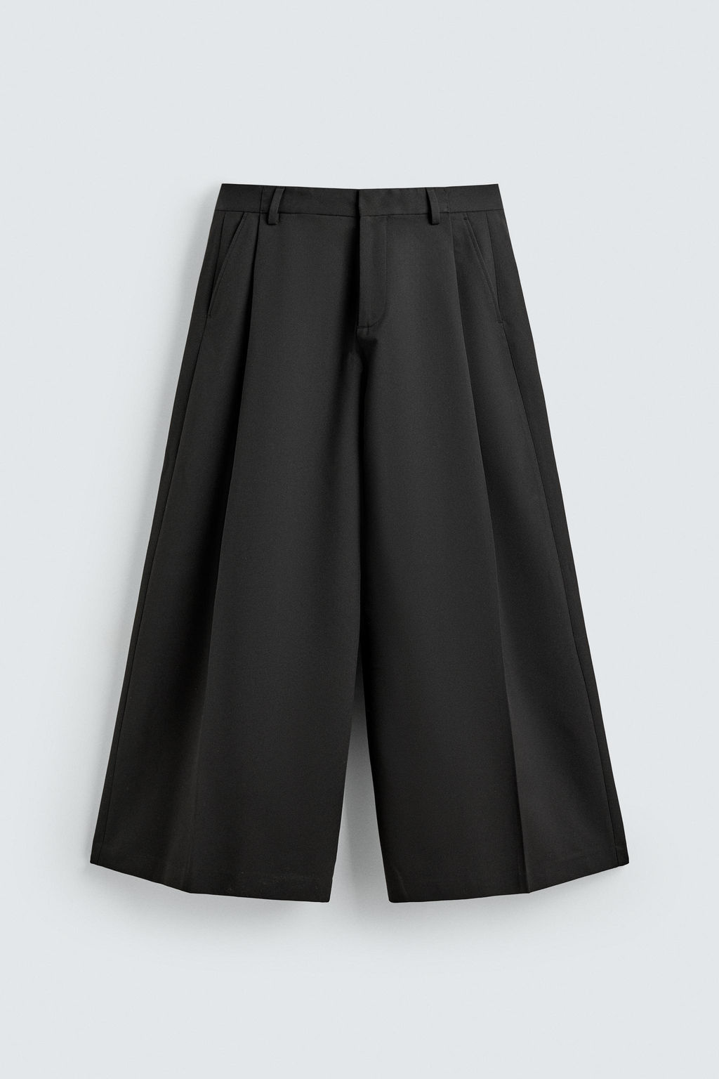 PANTAL?N WIDE FIT PLIEGUES / Negro