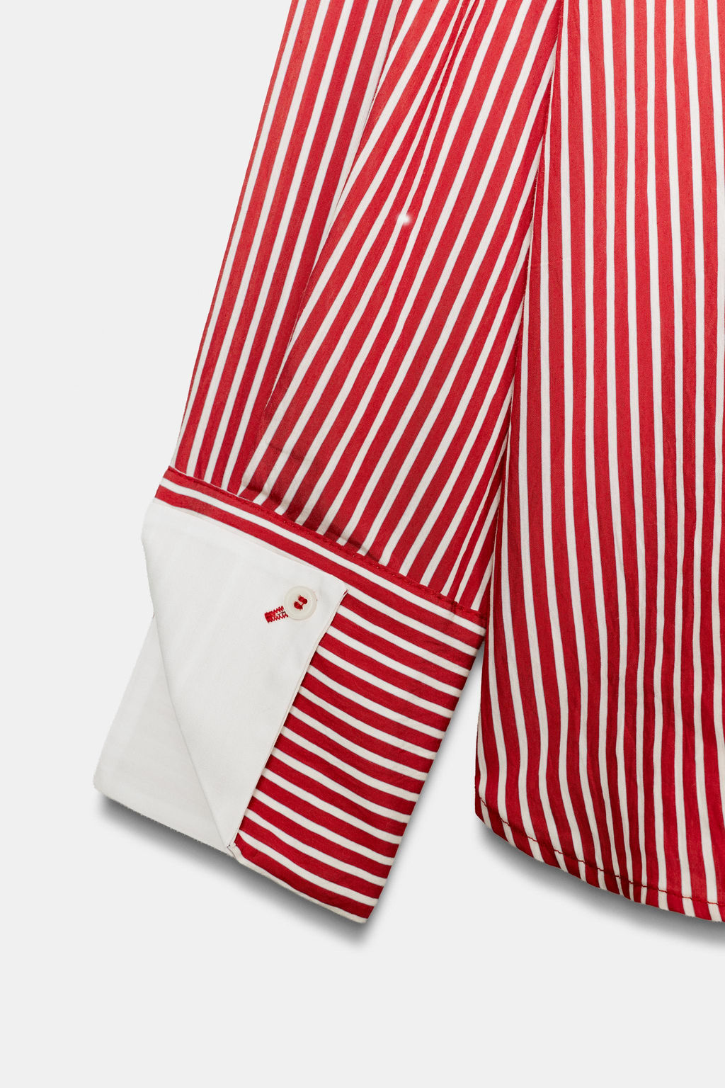 CAMISA RAYAS PU?O COMBINADO / Rojo / Blanco