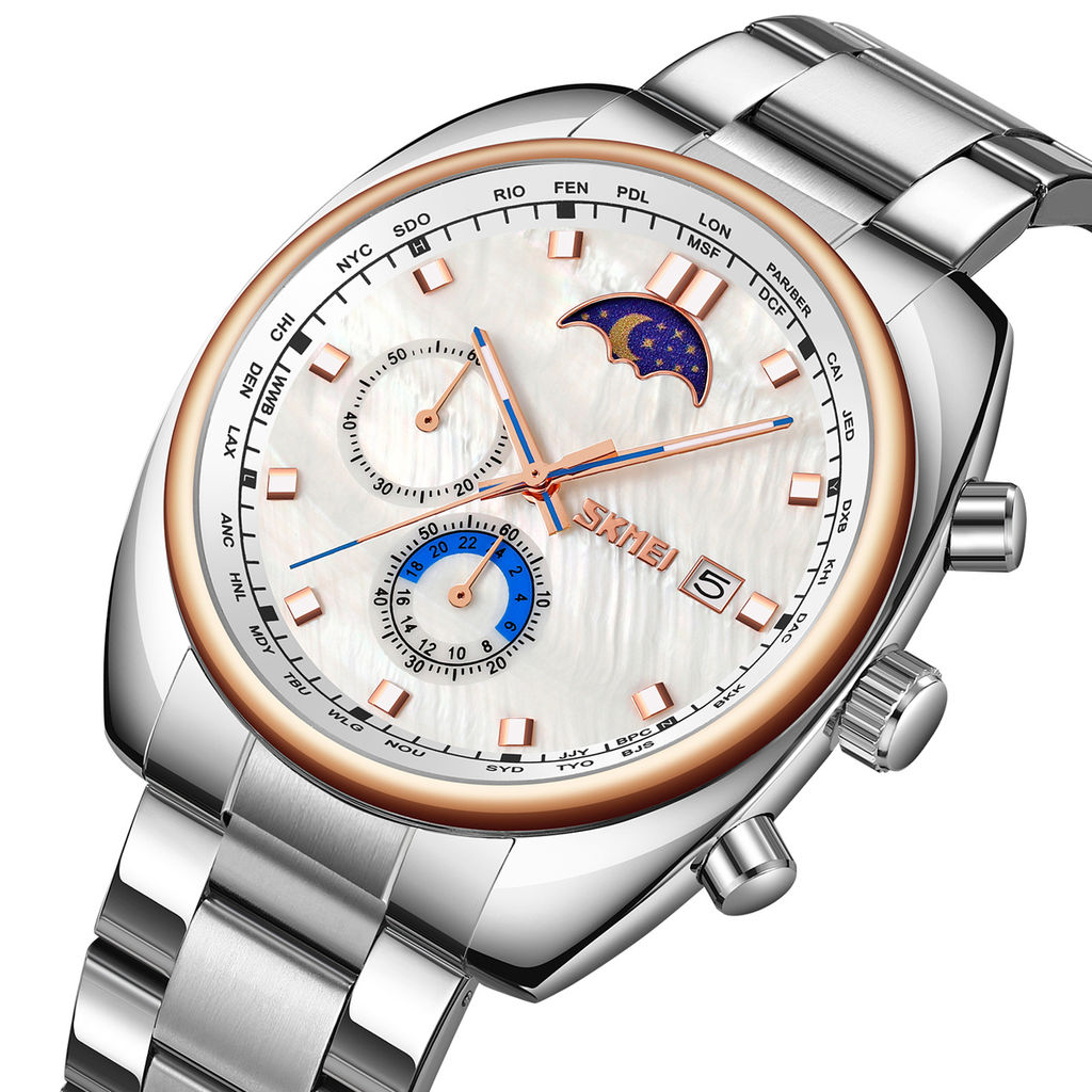 Часы наручные Skmei мужские кварцевые 9325rose-gold-white