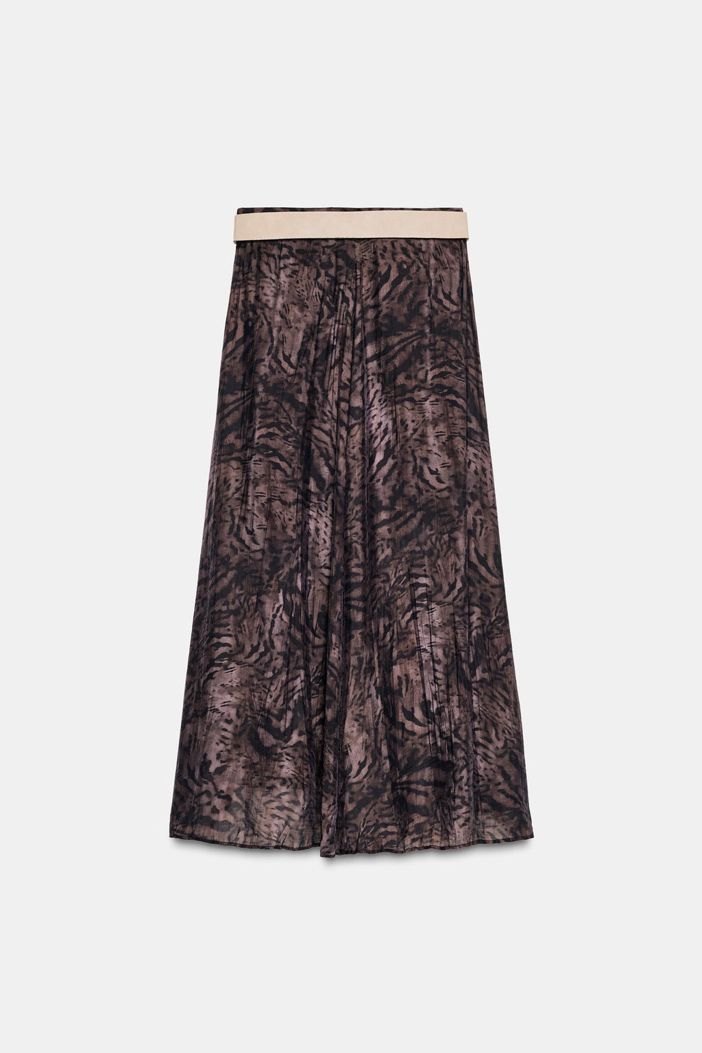 PRINTED MIDI SKIRT WITH BELT - Zara фото 7