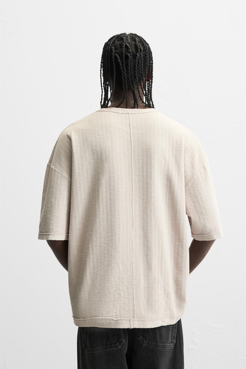 WASHED TEXTURED KNIT T-SHIRT - Zara фото 3