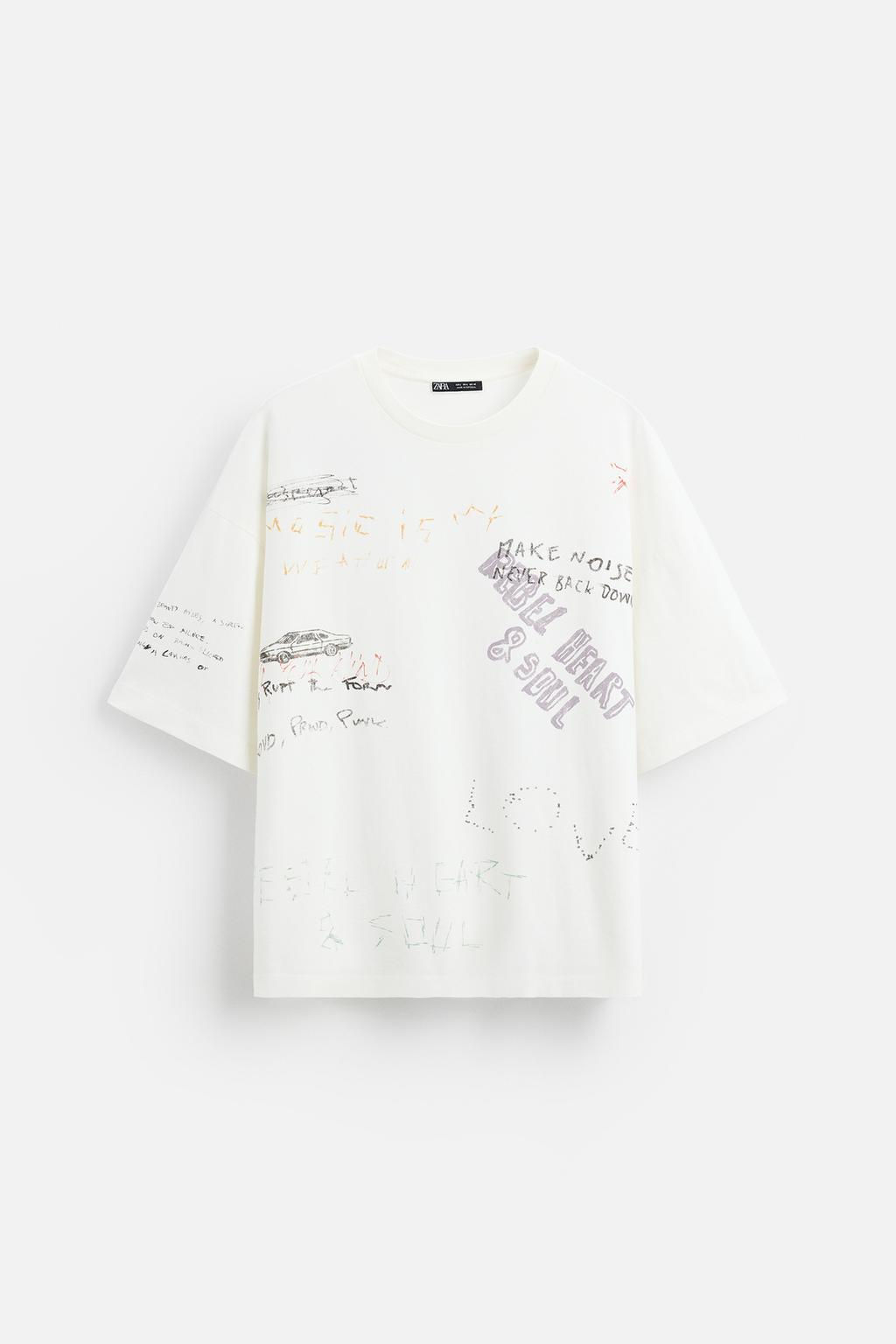 WASHED GRAPHIC T-SHIRT - Zara фото 6