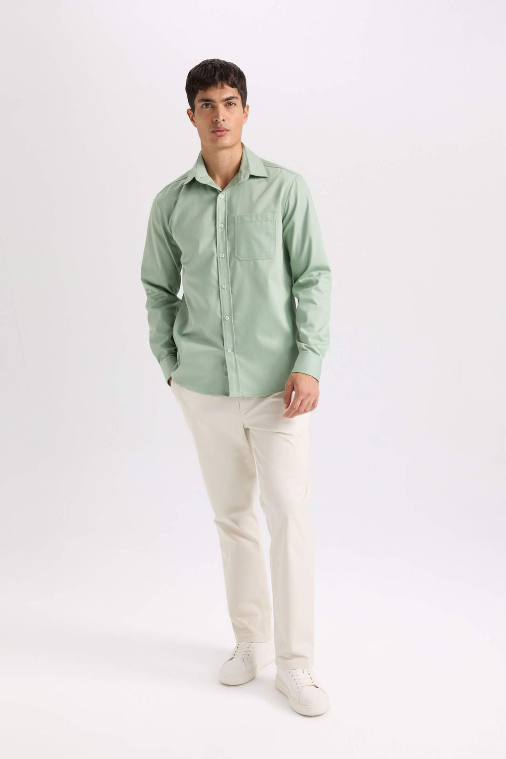 Regular Fit Normal Kesim Yazl?k Duz Paca Chino Kanvas Pantolon - Defacto фото 4