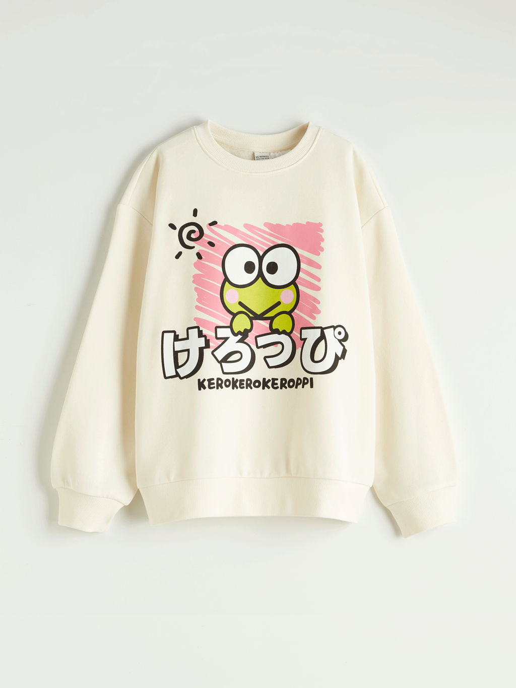 Keroppi Bask?l? K?z ?ocuk Kal?n Sweatshirt