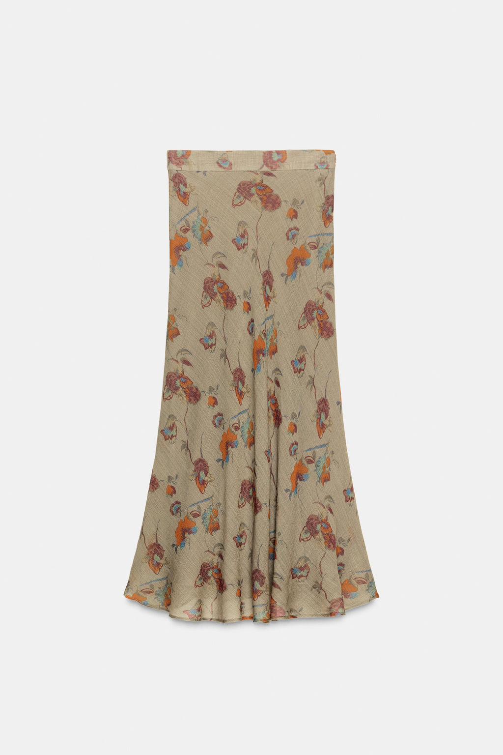 ZW COLLECTION WOOL FLORAL SKIRT - Zara фото 5