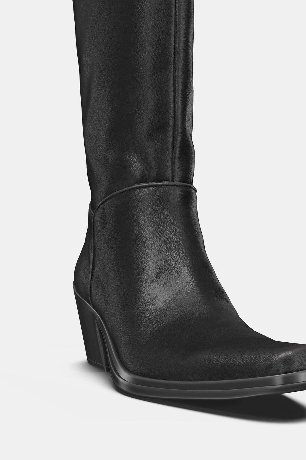 LEATHER COWBOY ANKLE BOOTS
