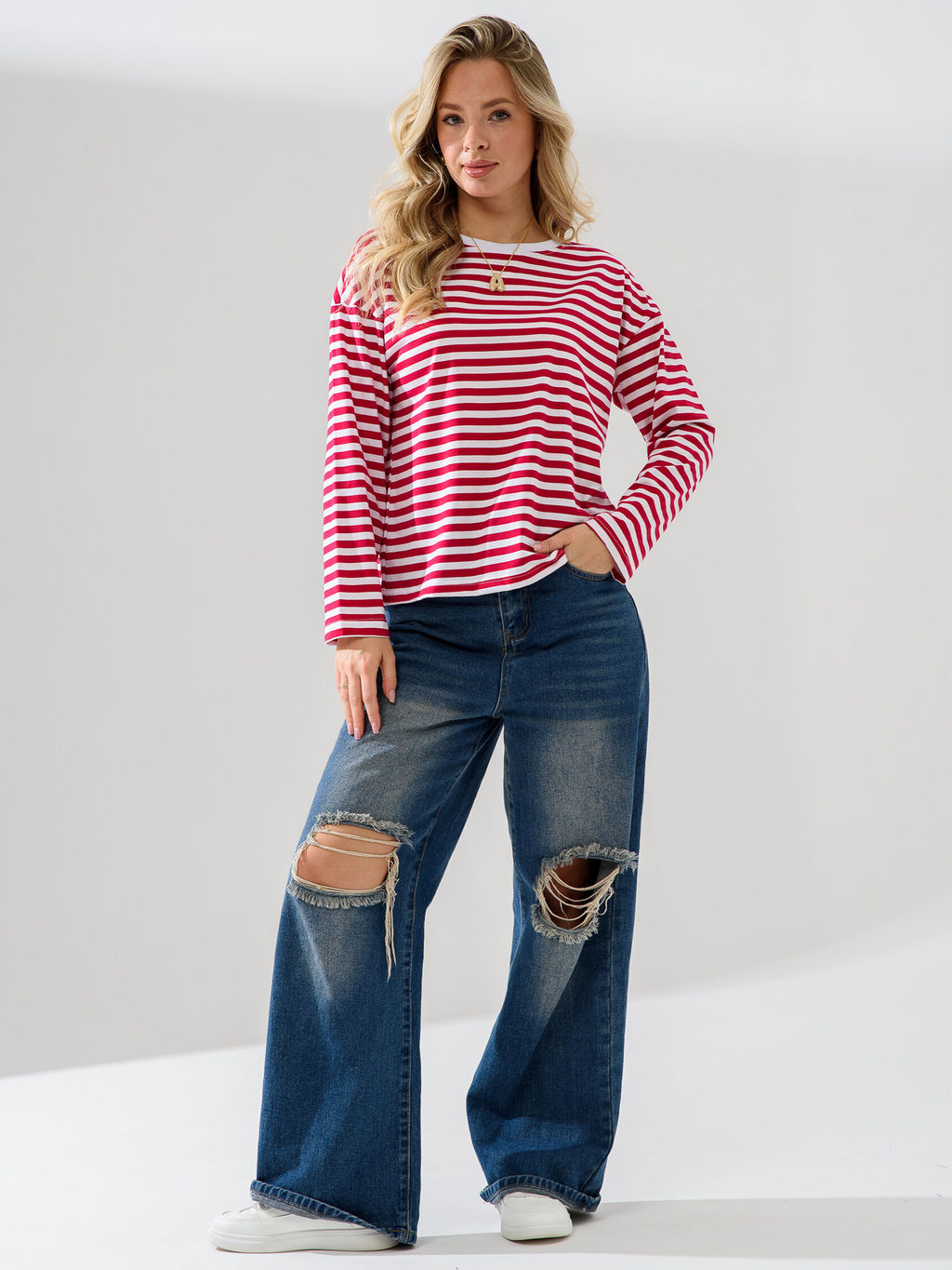 Лонгслив тельняшка 100% хлопок - Оптима фото 14