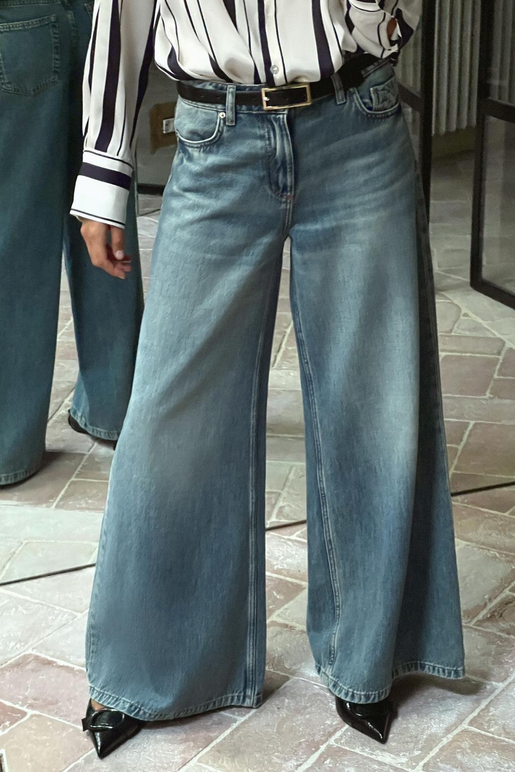 Z1975 LOW-RISE PALAZZO JEANS - Zara фото 3