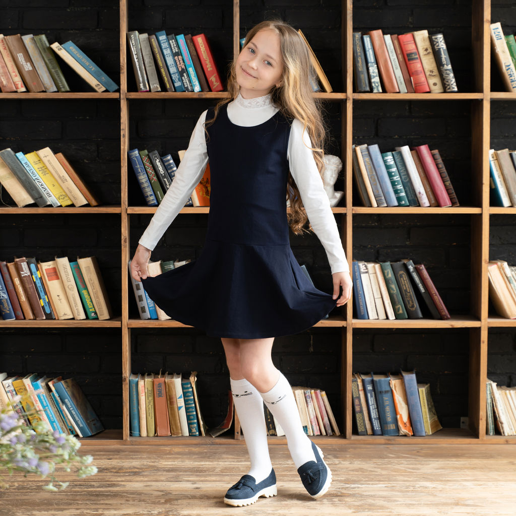 Сарафан детский школьный темно-синий 930 (146, 76)