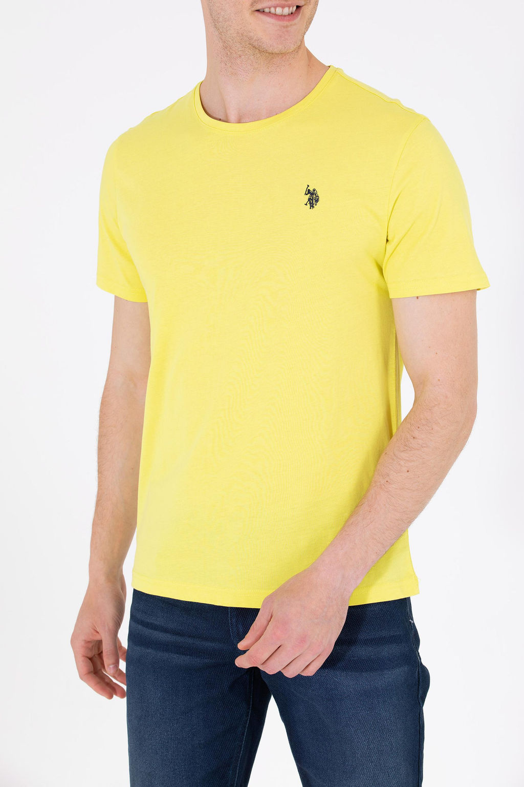 Футболка мужская U.S. Polo Assn Citron Basic с круглым вырезом лимонная хлопок  фото 20