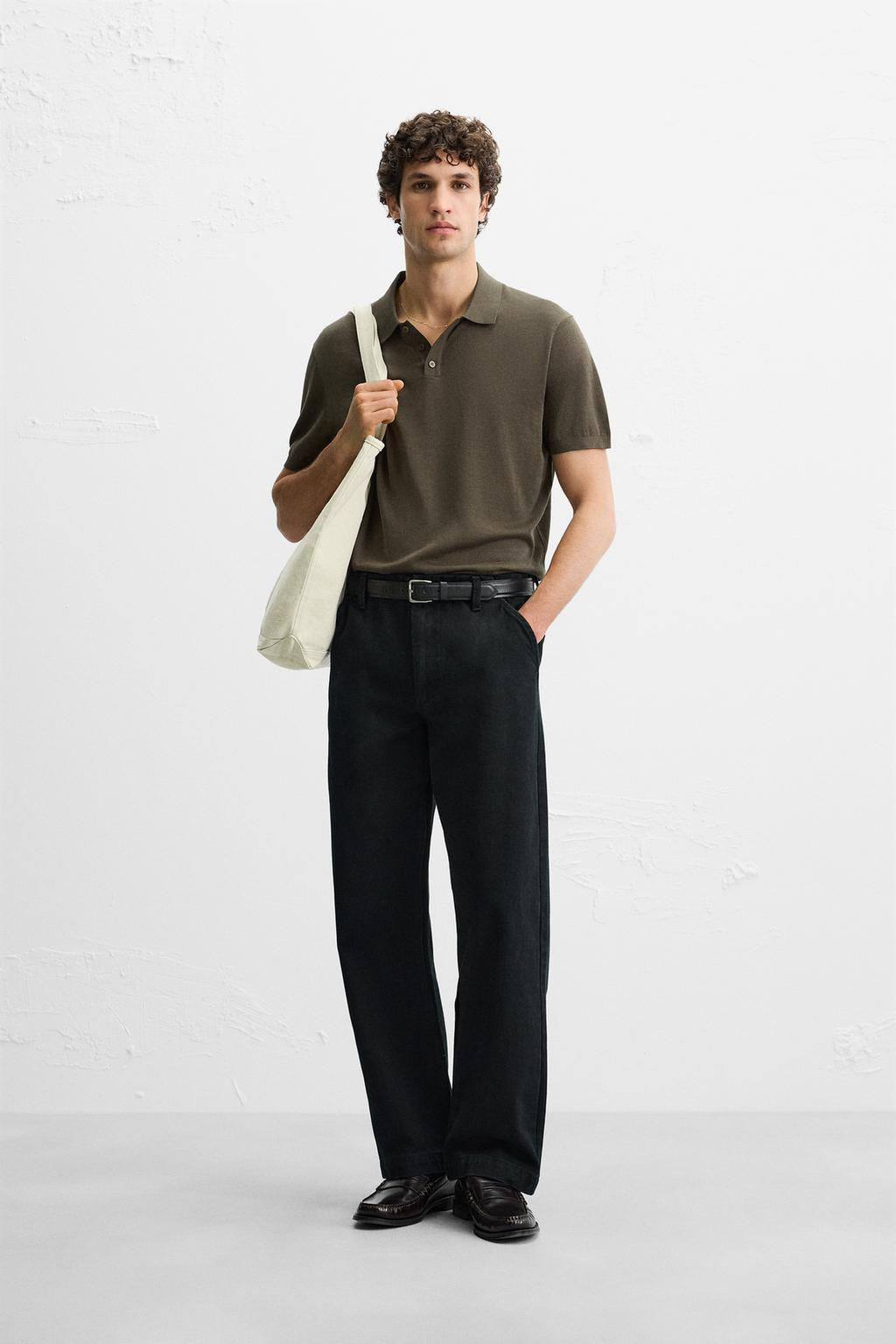KNIT COTTON - SILK POLO SHIRT - Zara фото 9