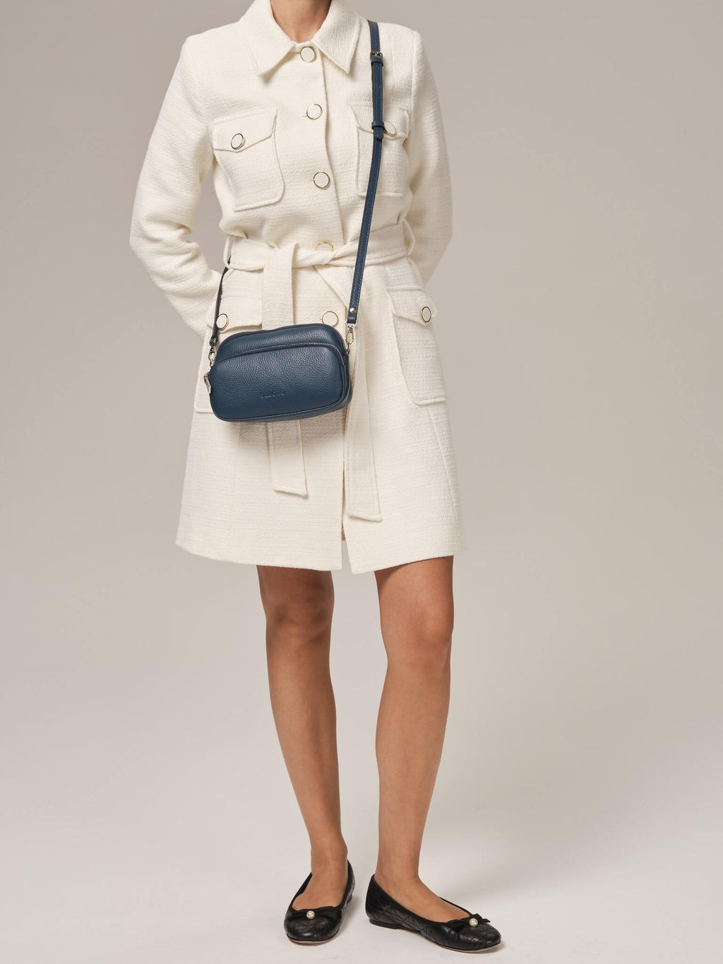 Сумка кожаная Deboro 30851 синяя волна